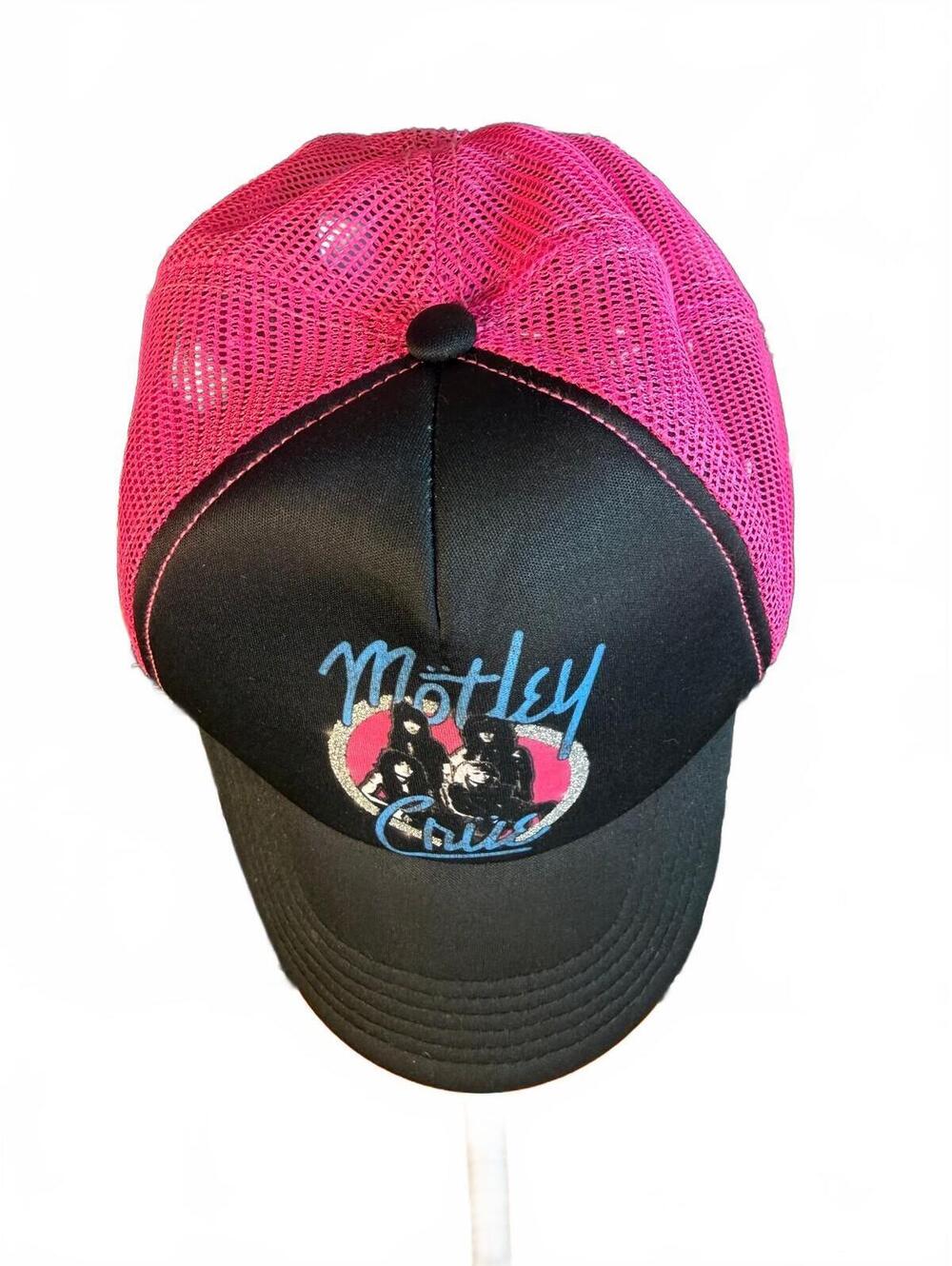 Motley Crue Vintage Pink Mesh Trucker Hat snapback hot pink
